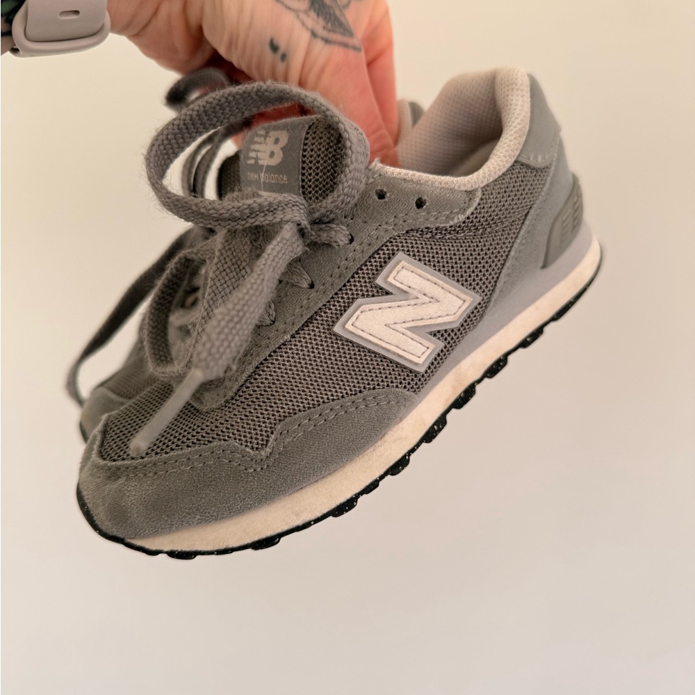 New Balance Kids' Charcoal and White Sneakers